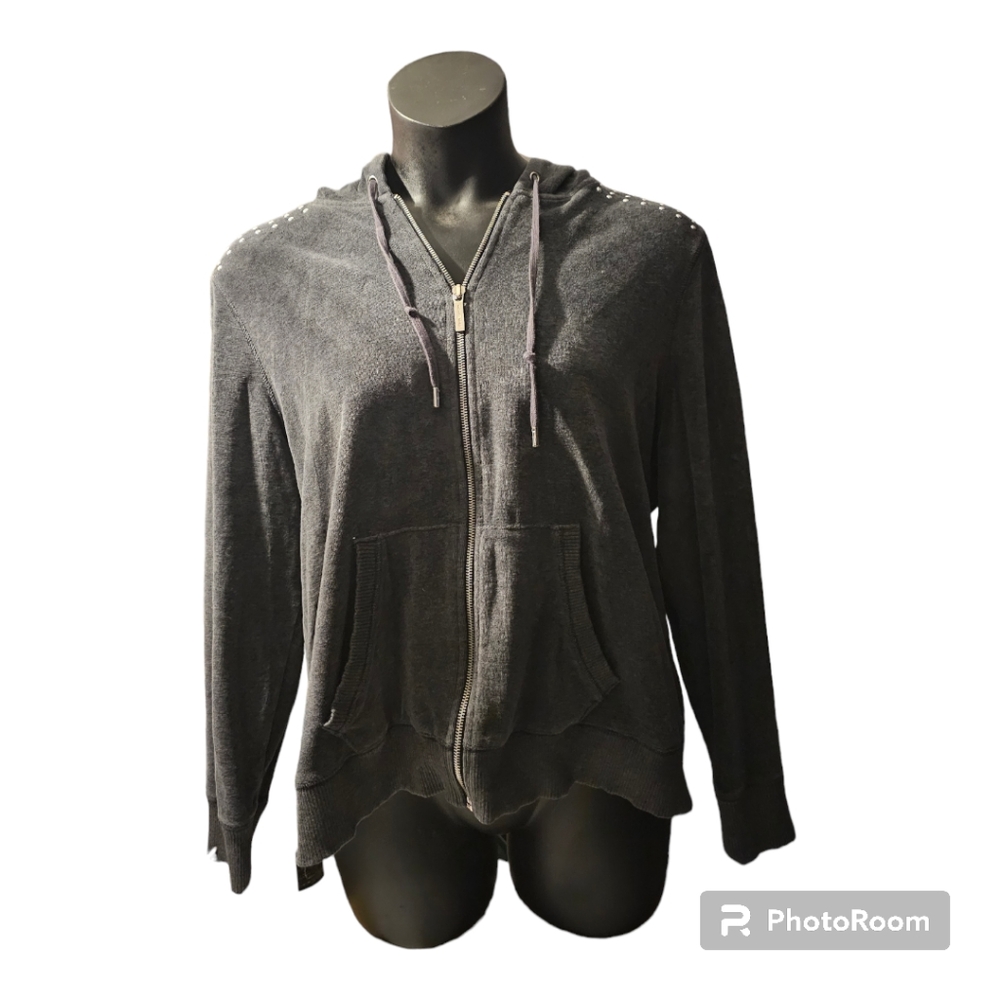 Micheal Kors Dark Gray Zip Up Hoodie Plus Size 2x